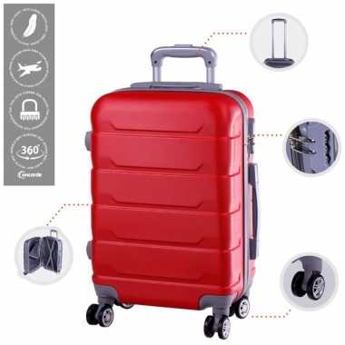Cabine trolley koffer met zwenkwielen 33 liter rood