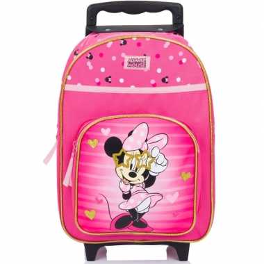 Minnie mouse handbagage reiskoffer/trolley 38 cm voor kinderen