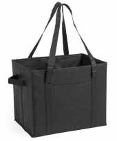 2x stuks auto kofferbak kasten organizer tassen zwart vouwbaar 34 x 28 x 25 cm