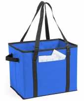 Auto kofferbak kasten organizer tas blauw vouwbaar 34 x 28 x 25 cm