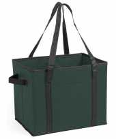 Auto kofferbak kasten organizer tas groen vouwbaar 34 x 28 x 25 cm