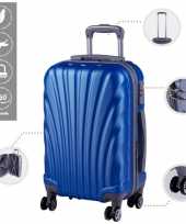 Cabine trolley koffer met zwenkwielen 33 liter blauw 10296519