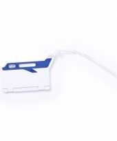 Kofferlabel wit blauw 9 5 cm